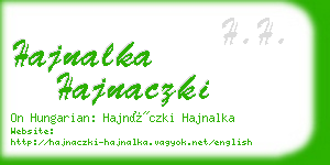 hajnalka hajnaczki business card